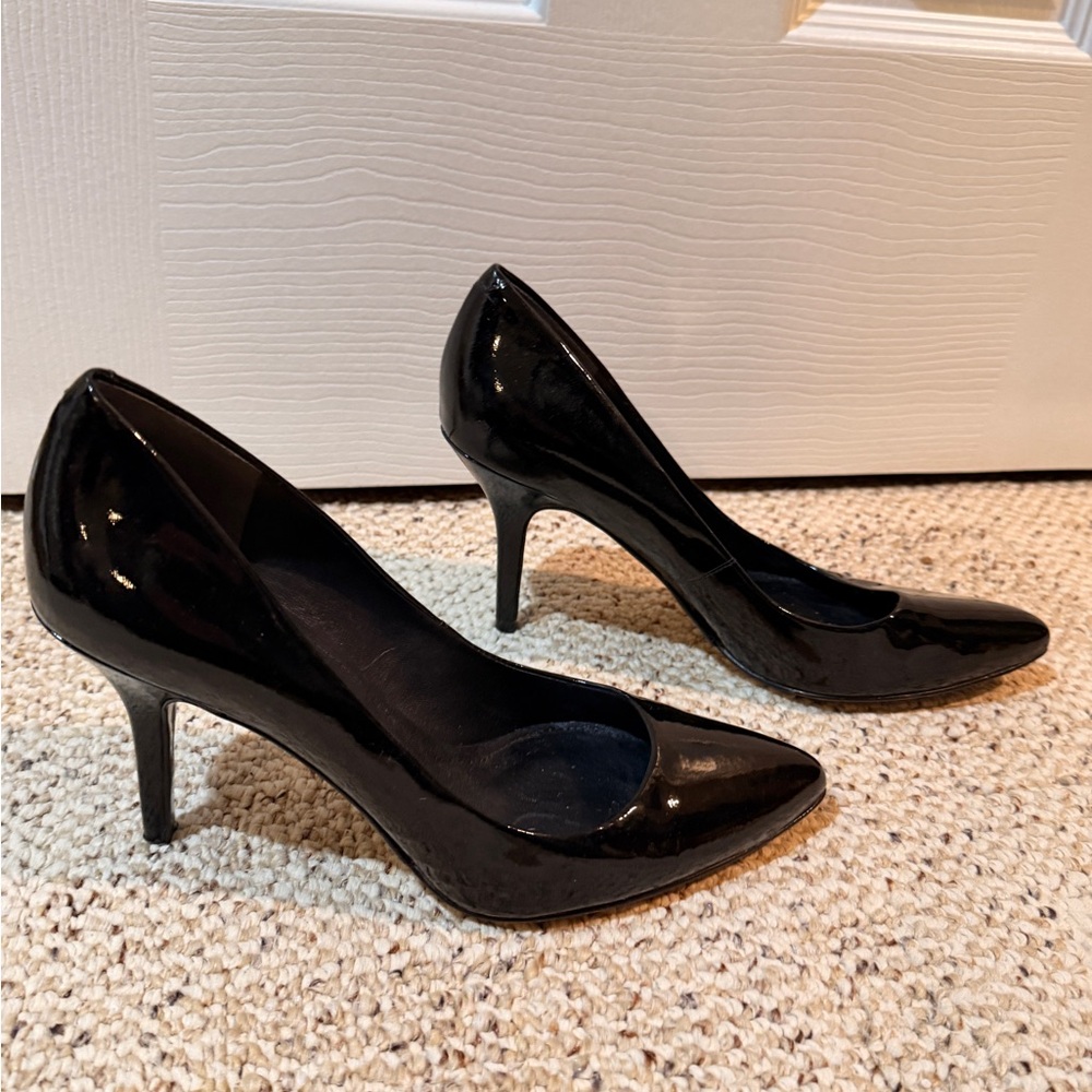 Black Patent Leather Pointed Toe Pumps-US Size 8M-Vintage Joan & David